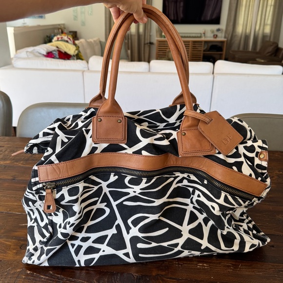 Vintage Diane Von Fürstenberg large canvas weekender/duffel/tote bag - Picture 3 of 12